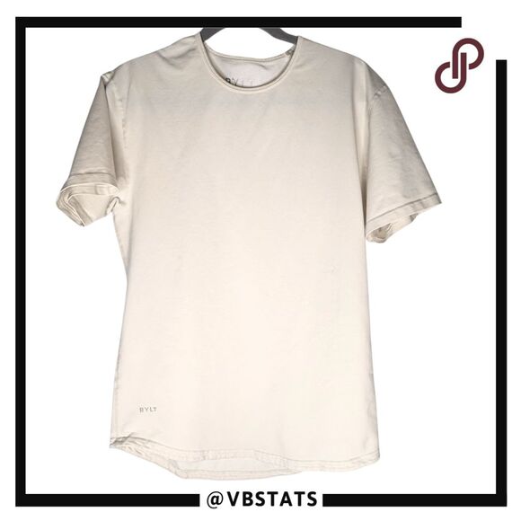 Bylt Men's Drop Cut Lux Signature Crew Neck Short Sleeve T-Shirt White Medium - Picture 1 of 8
